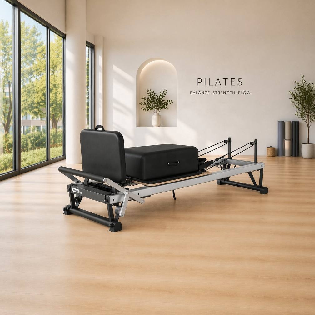 Yoga Fitness Pilates Reformer - سرير بيلاتس جديد التصميم للمنزل والاستوديو،