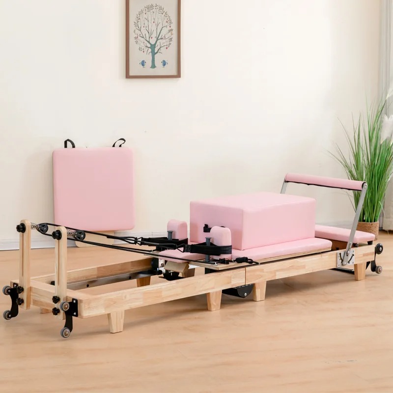 Yoga Fitness Pilates Reformer - سرير بيلاتس متحرك للتدريب المنزلي، معدات