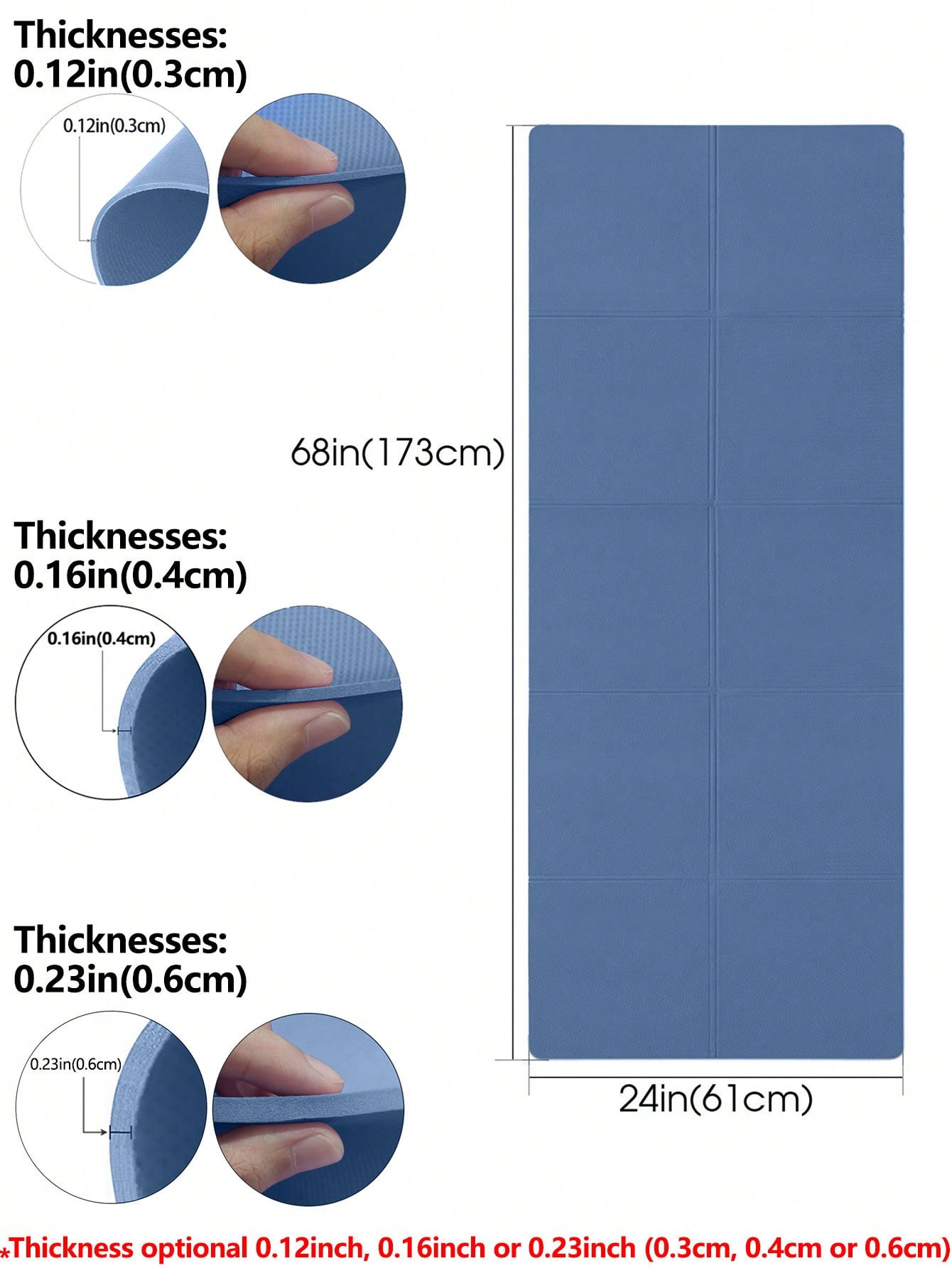 طوي اليوغا حصيرة الأزرق الداكن - مراجعة Thick Yoga Mat وسعره